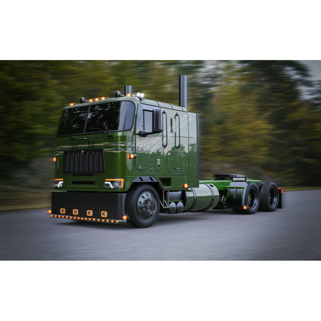 International 9600 Cabover Truck 3D Model – Custom JD Edition, FBX - View 13