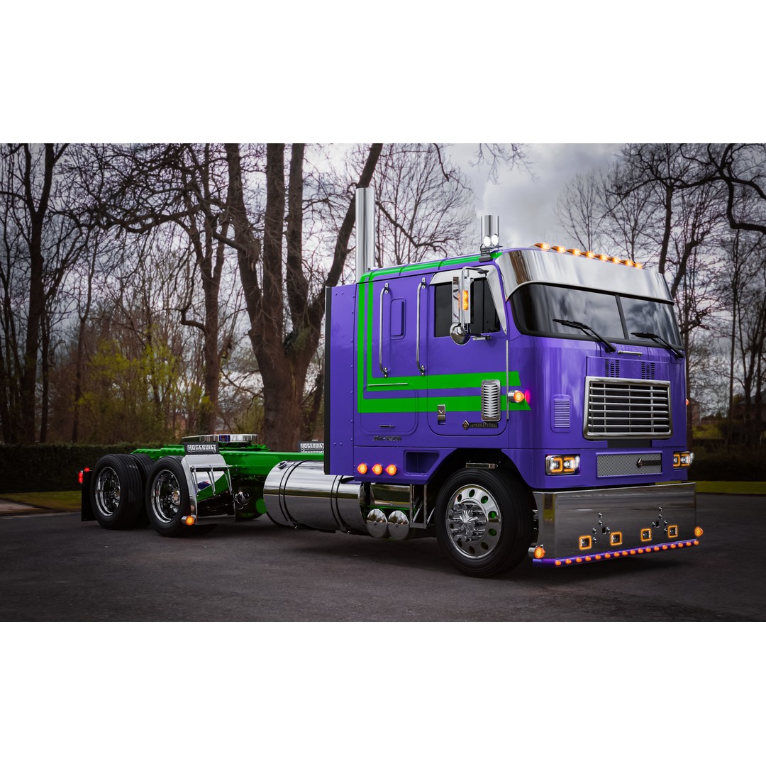 International 9600 Cabover Truck 3D Model – Custom JD Edition, FBX - View 19