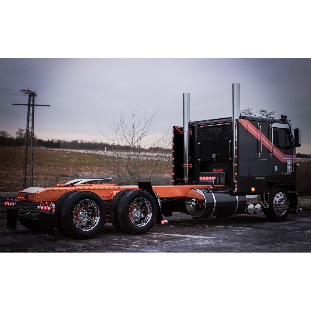 International 9600 Cabover Truck 3D Model – Custom JD Edition, FBX - View 9