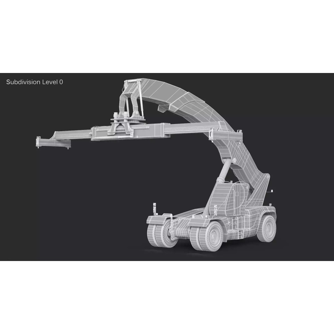 Reach Stacker 3D Model – High Poly Industrial Vehicle, FBX, OBJ - View 10