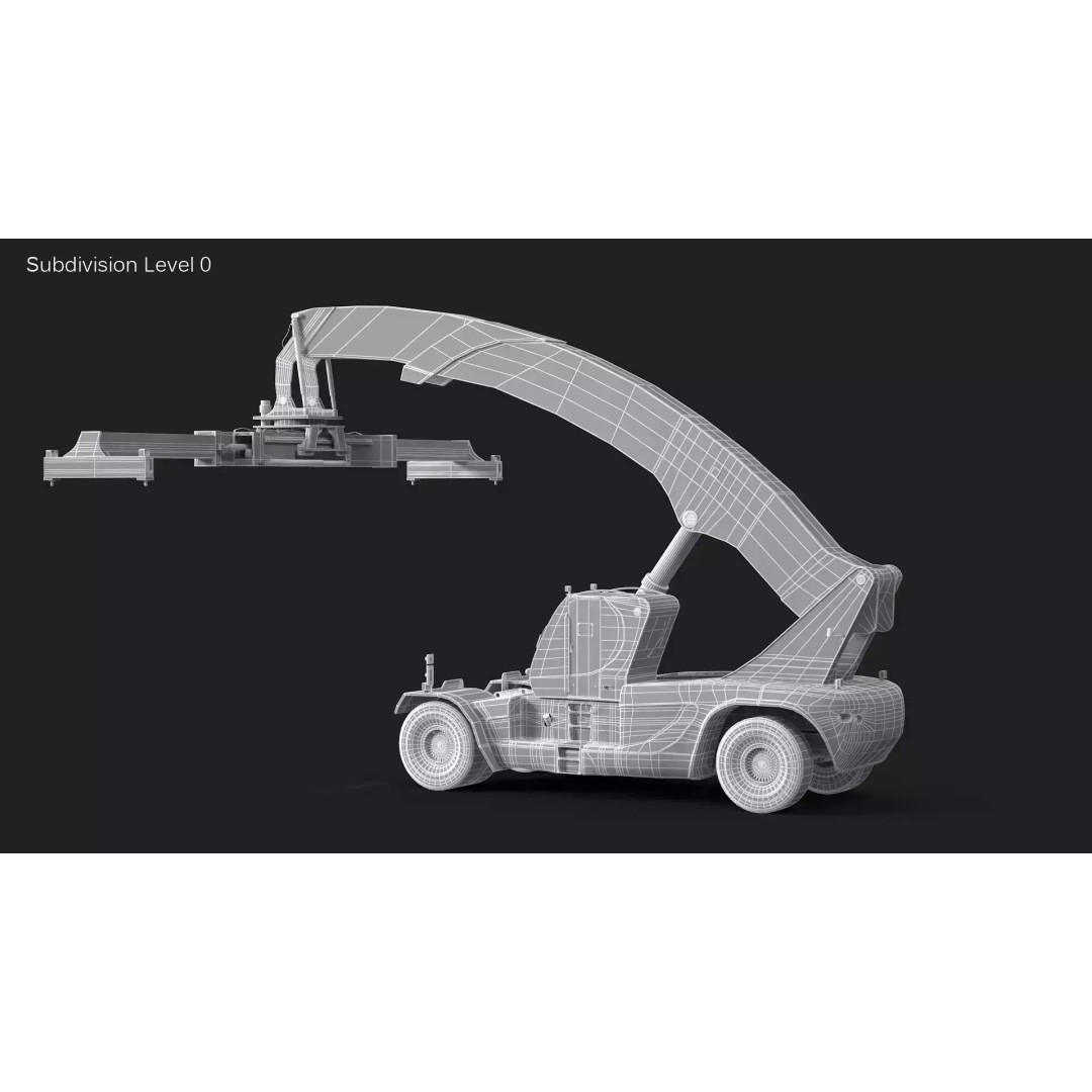 Reach Stacker 3D Model – High Poly Industrial Vehicle, FBX, OBJ - View 11