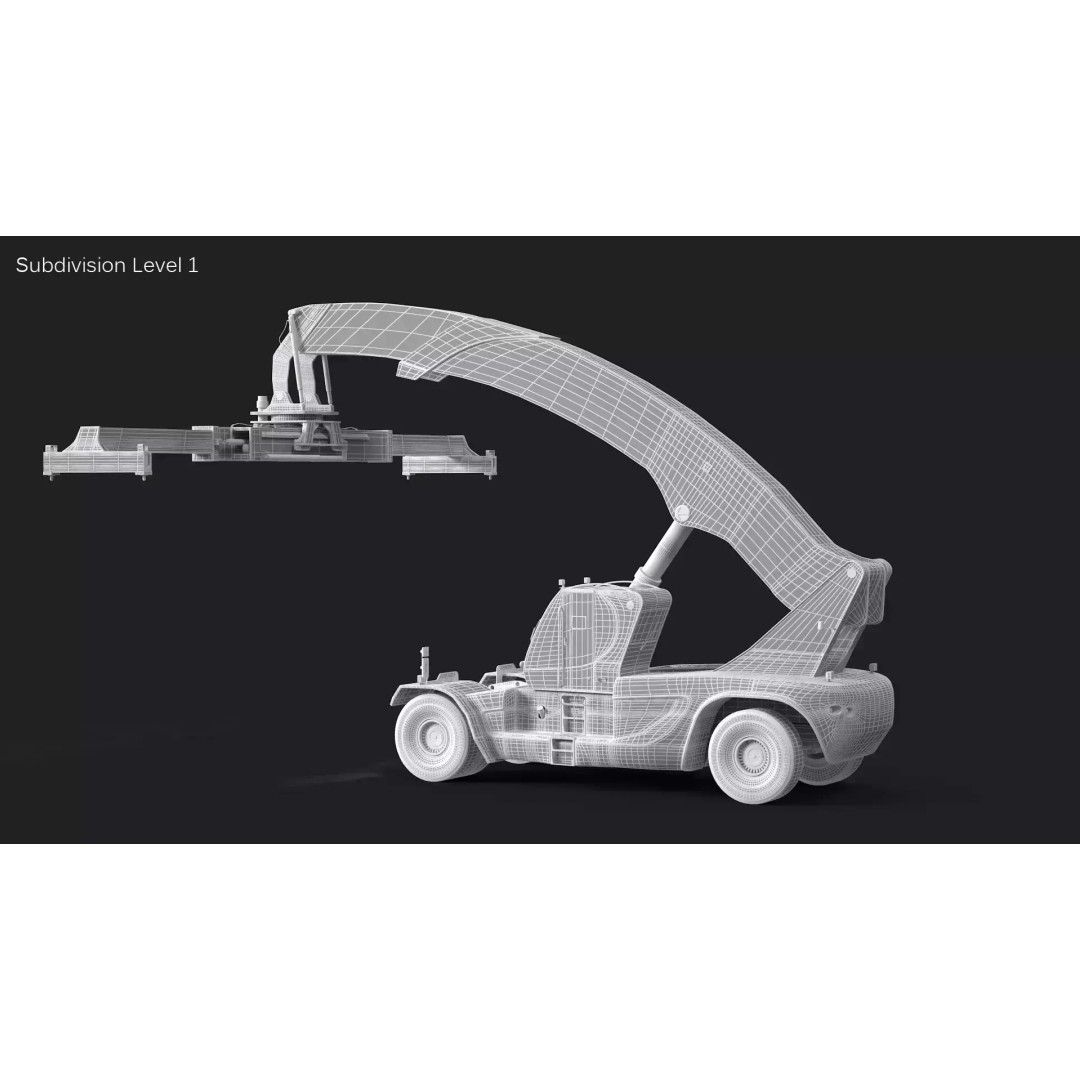 Reach Stacker 3D Model – High Poly Industrial Vehicle, FBX, OBJ - View 12