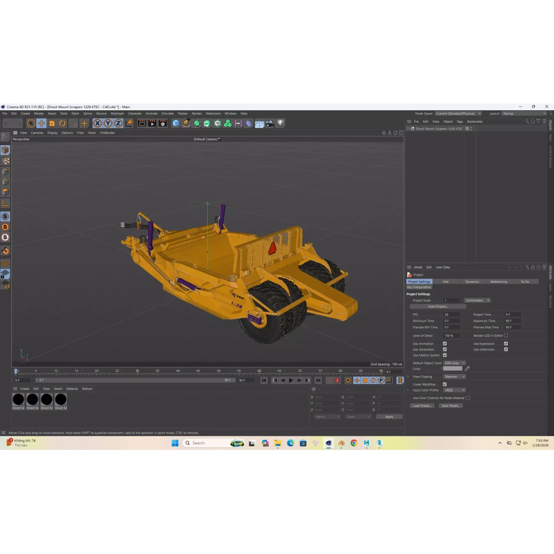 K-Tec Direct Mount Scrapers 1228 3D Model – High Poly PBR Asset, FBX & OBJ - View 12