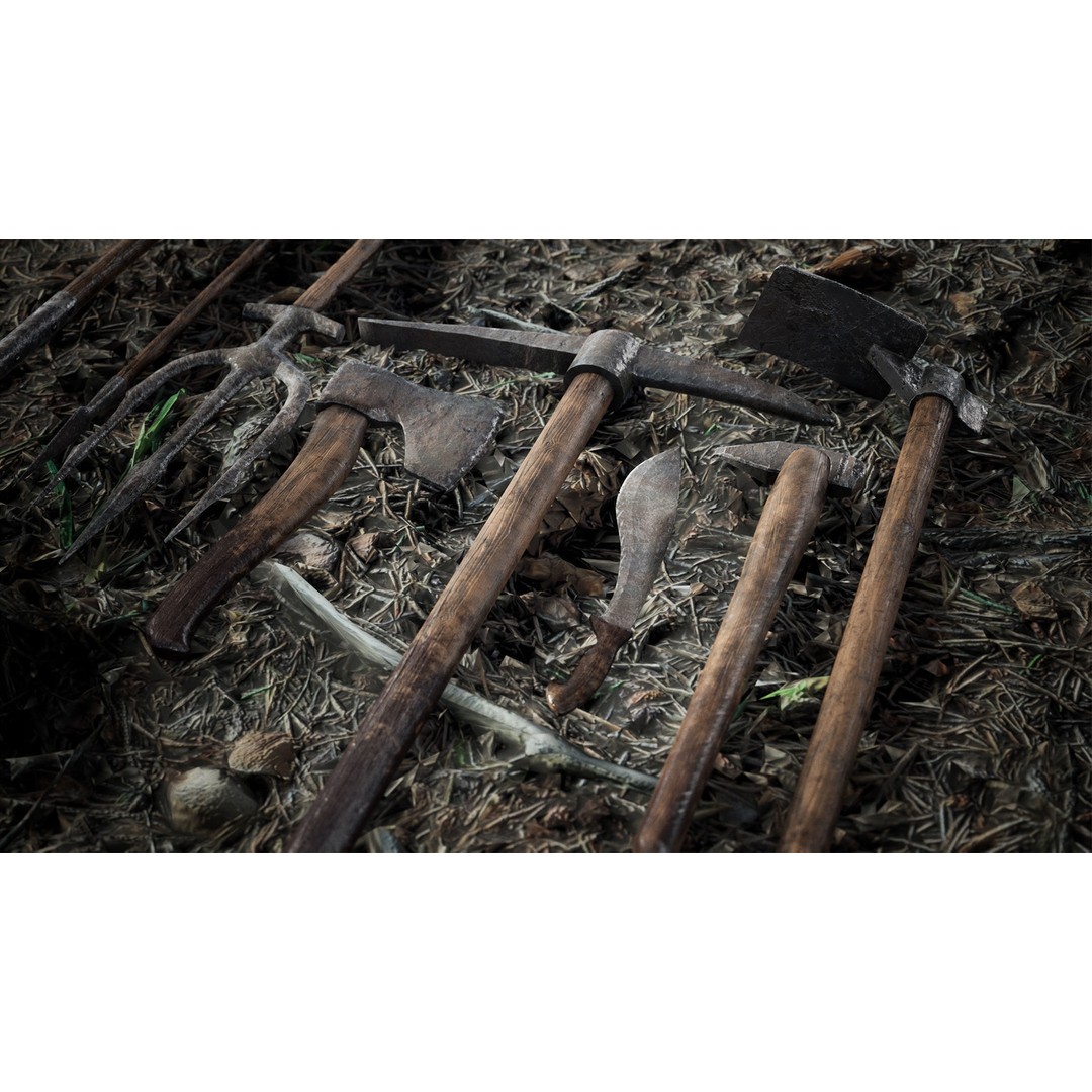 Survival Iron Tools 3D Model – Low Poly PBR Prop Package, FBX, OBJ - View 12