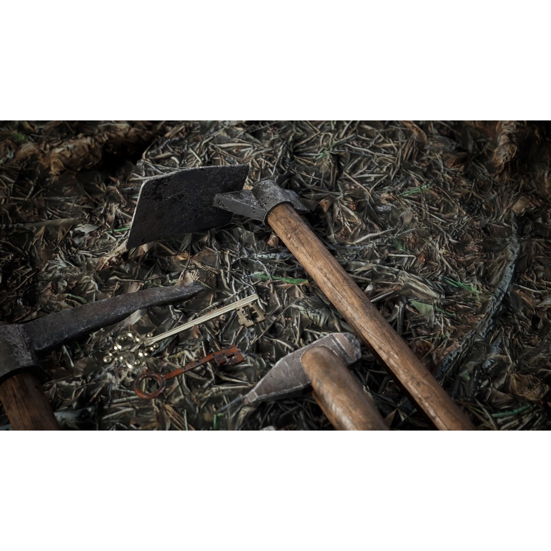 Survival Iron Tools 3D Model – Low Poly PBR Prop Package, FBX, OBJ - View 6