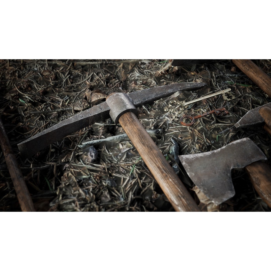 Survival Iron Tools 3D Model – Low Poly PBR Prop Package, FBX, OBJ - View 7