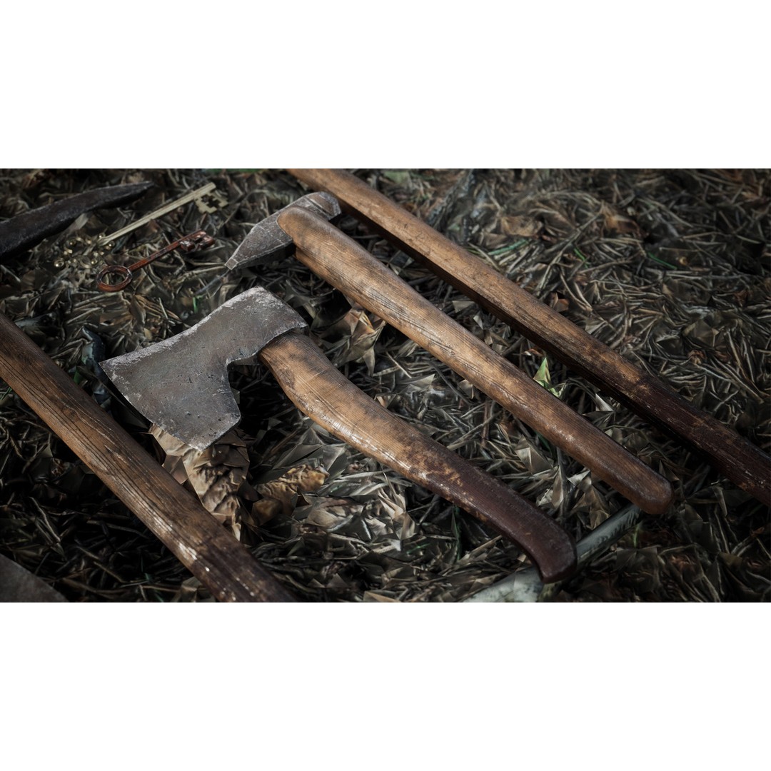 Survival Iron Tools 3D Model – Low Poly PBR Prop Package, FBX, OBJ - View 8