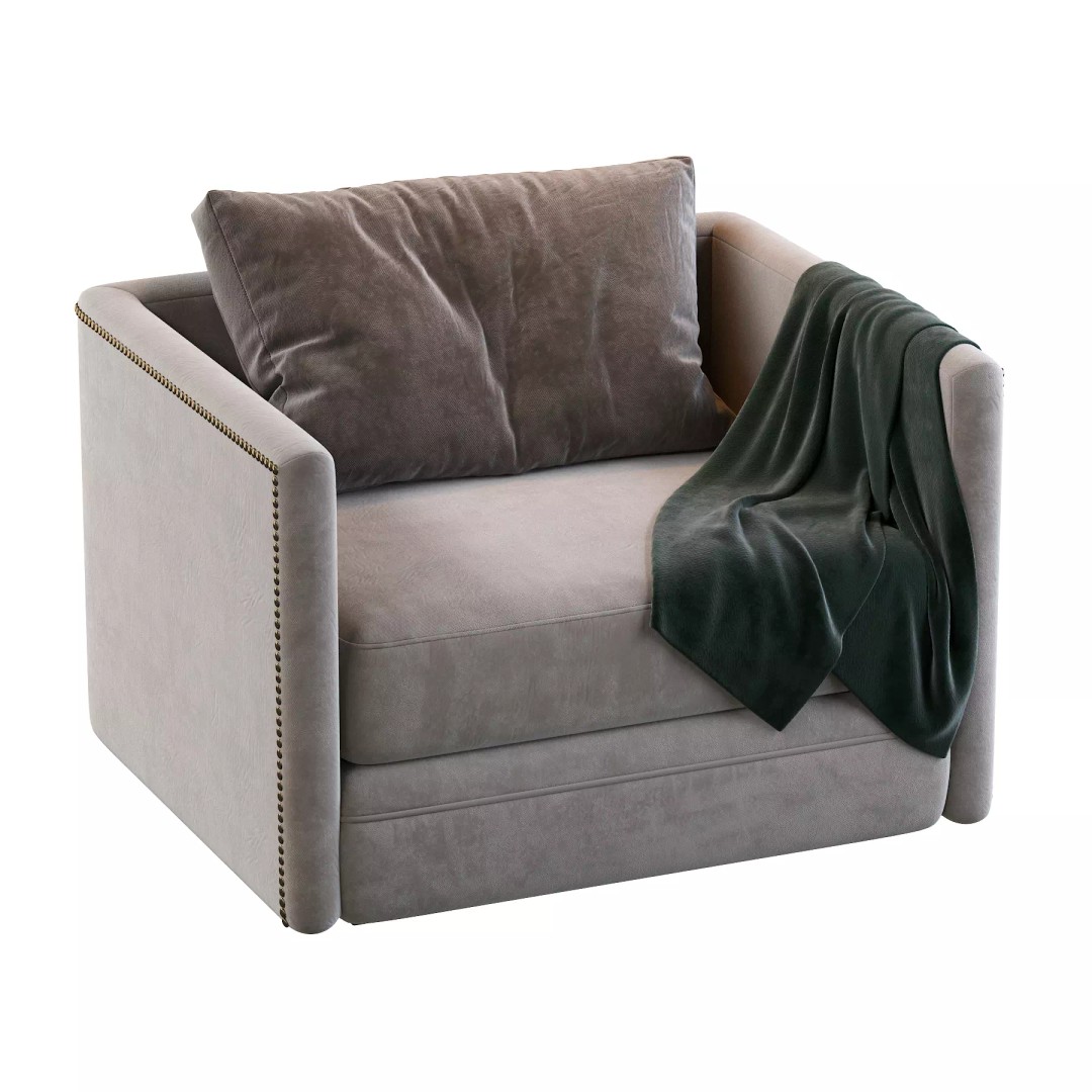 Chanel Armchair 3D Model – Modern Classic Fabric Furniture, FBX