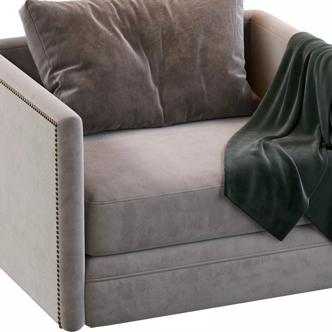 Chanel Armchair 3D Model – Modern Classic Fabric Furniture, FBX - View 14