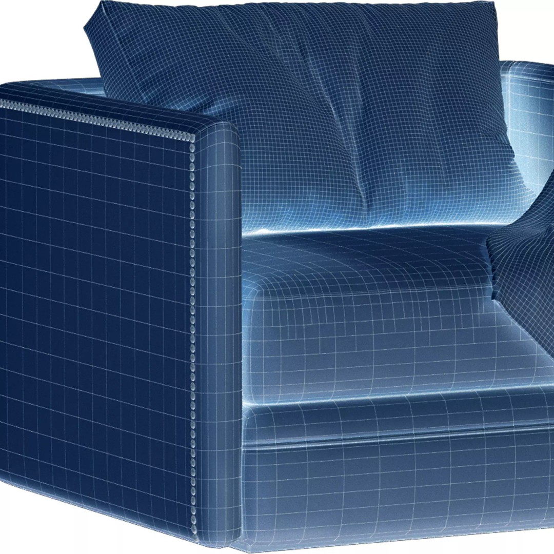 Chanel Armchair 3D Model – Modern Classic Fabric Furniture, FBX - View 16
