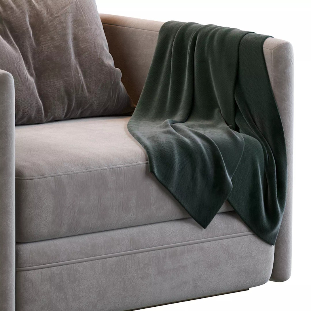 Chanel Armchair 3D Model – Modern Classic Fabric Furniture, FBX - View 8