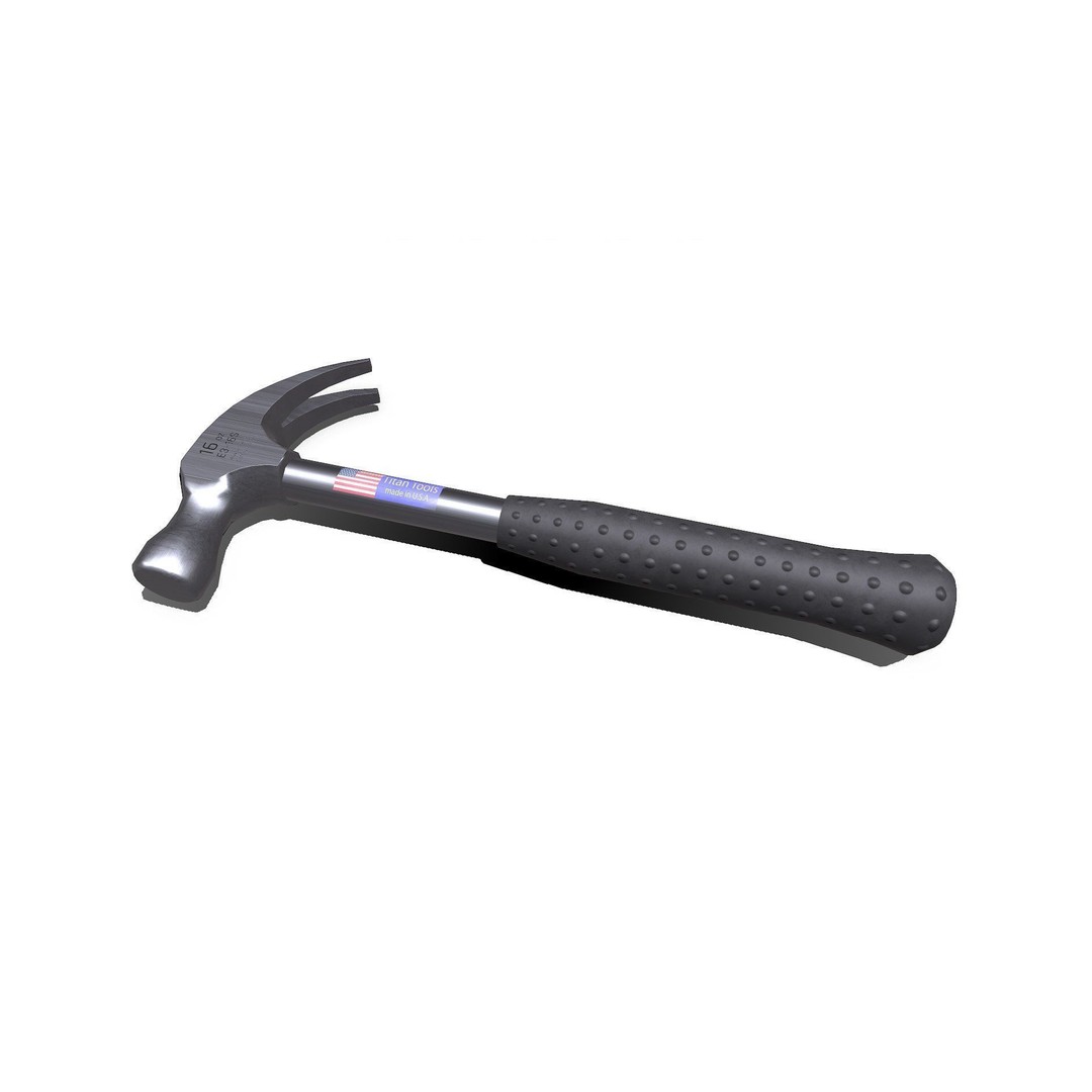 Claw Hammer 3D Model – Low Poly PBR Game Asset, FBX, OBJ - View 3