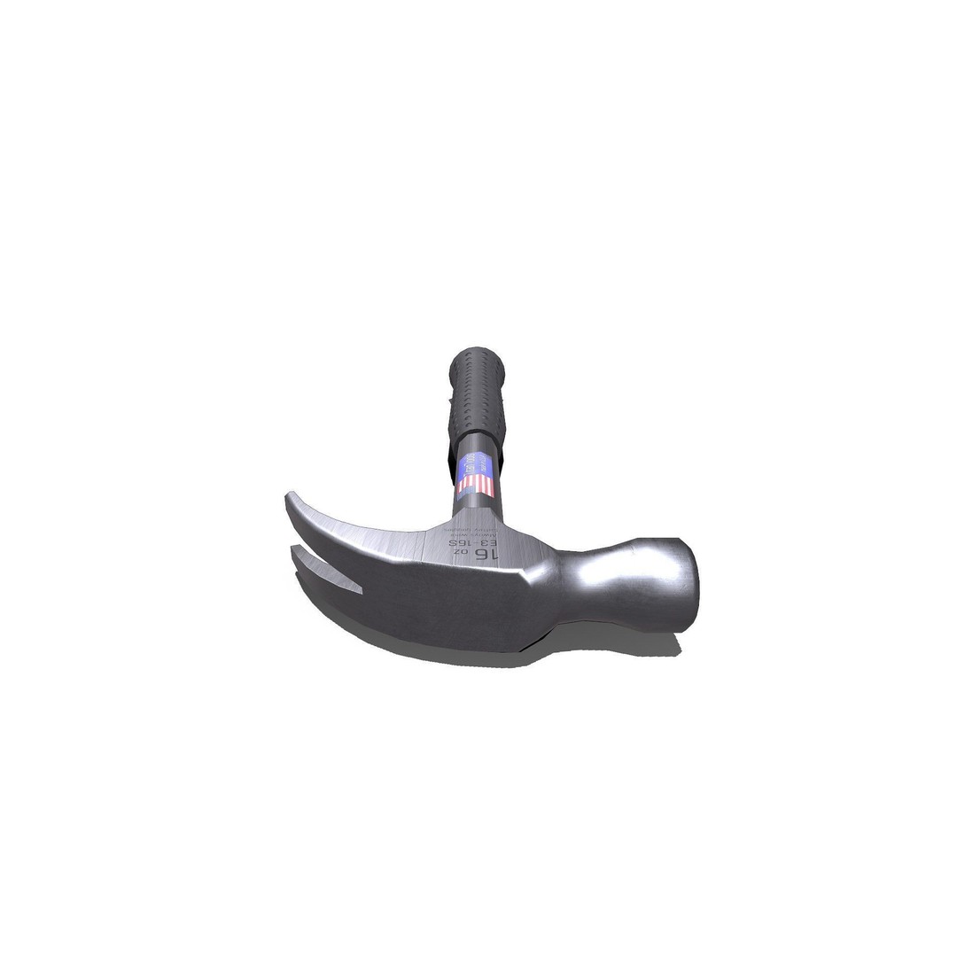 Claw Hammer 3D Model – Low Poly PBR Game Asset, FBX, OBJ - View 7