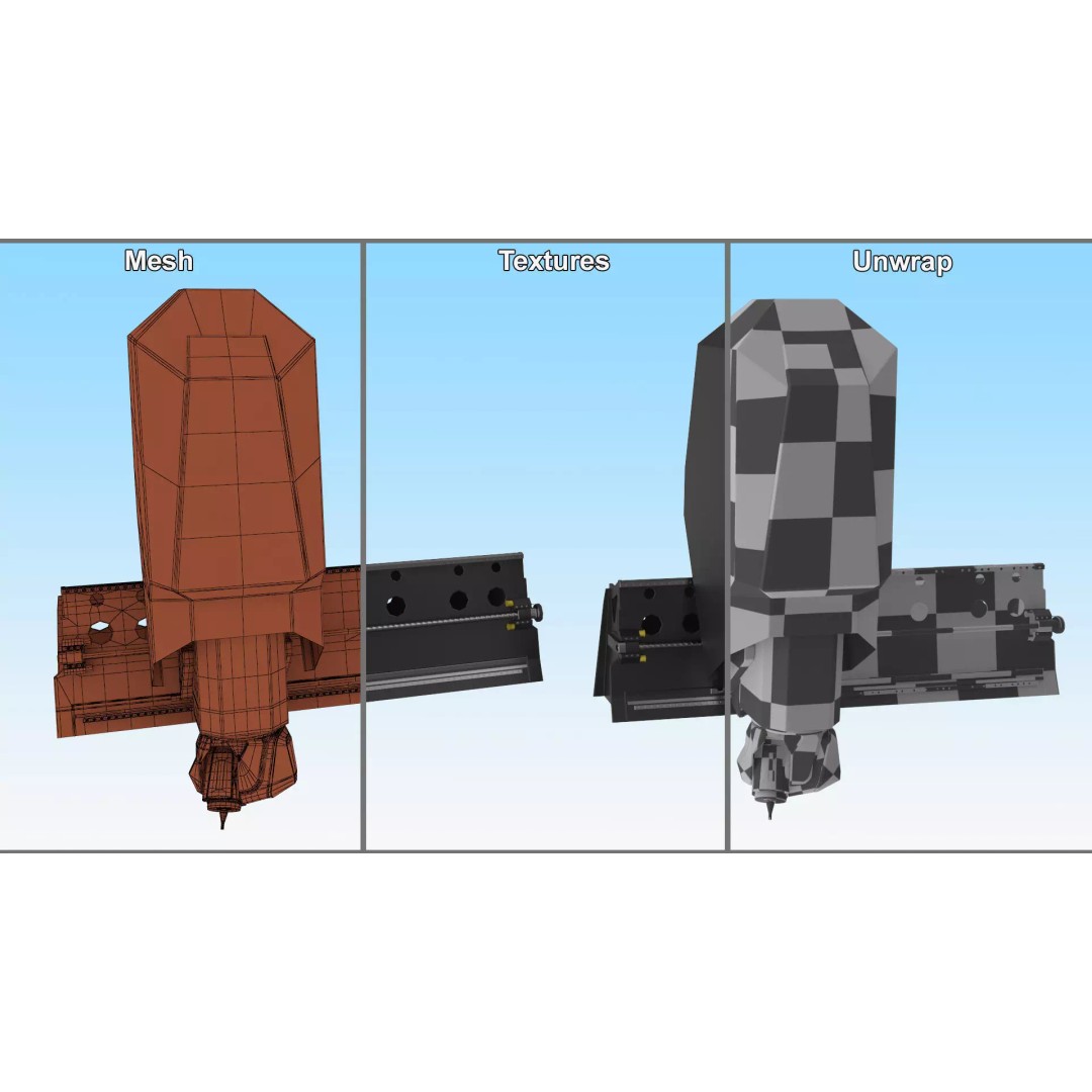 Cutting Head 3D Model – Precision Tool for DMU 200 Gantry CNC Machine - View 13