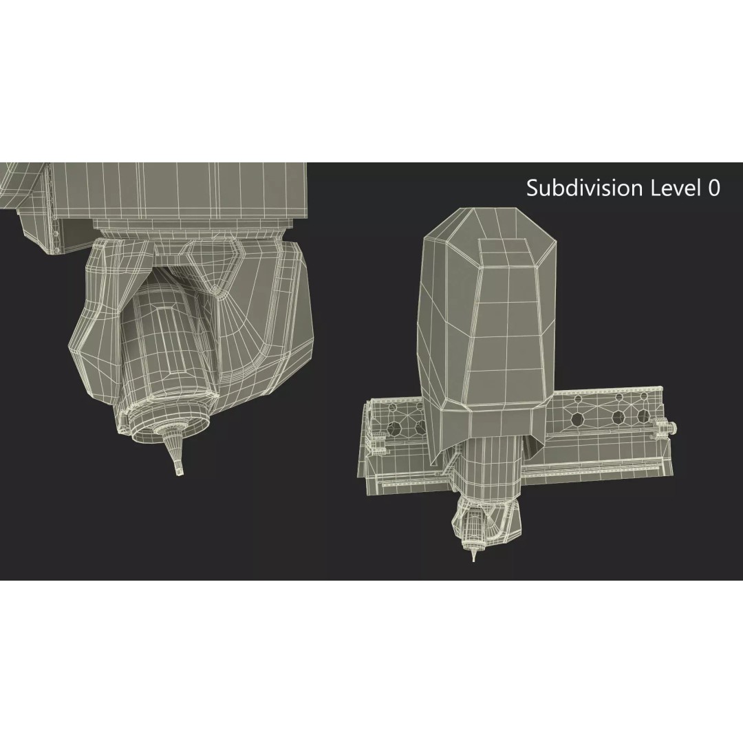Cutting Head 3D Model – Precision Tool for DMU 200 Gantry CNC Machine - View 14