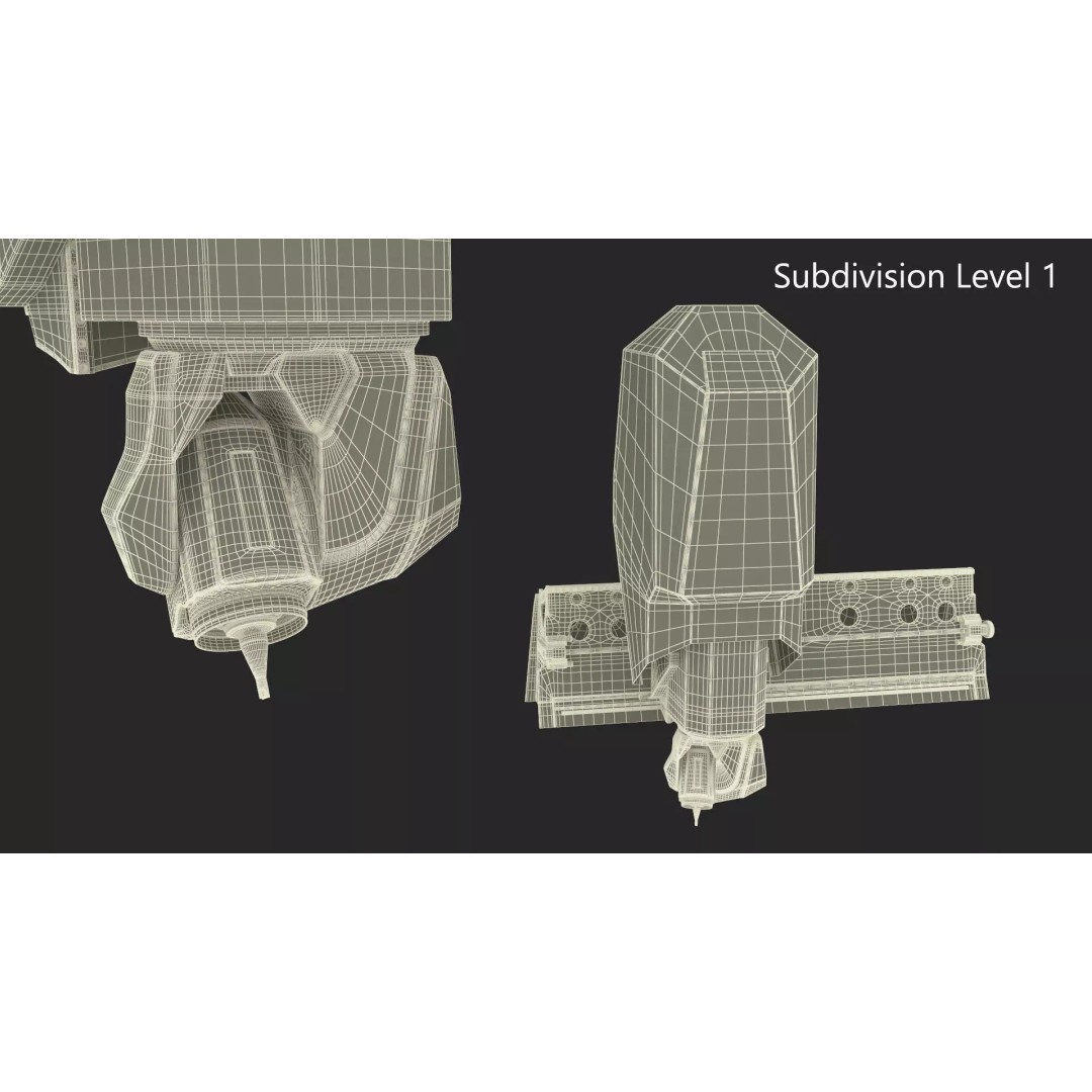 Cutting Head 3D Model – Precision Tool for DMU 200 Gantry CNC Machine - View 15
