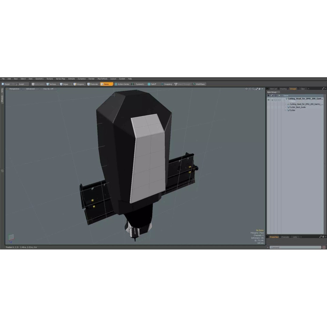 Cutting Head 3D Model – Precision Tool for DMU 200 Gantry CNC Machine - View 20