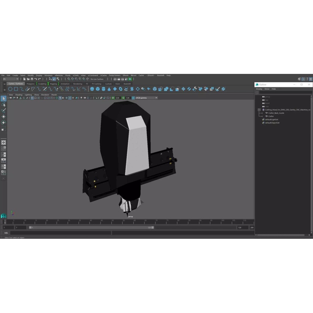 Cutting Head 3D Model – Precision Tool for DMU 200 Gantry CNC Machine - View 22