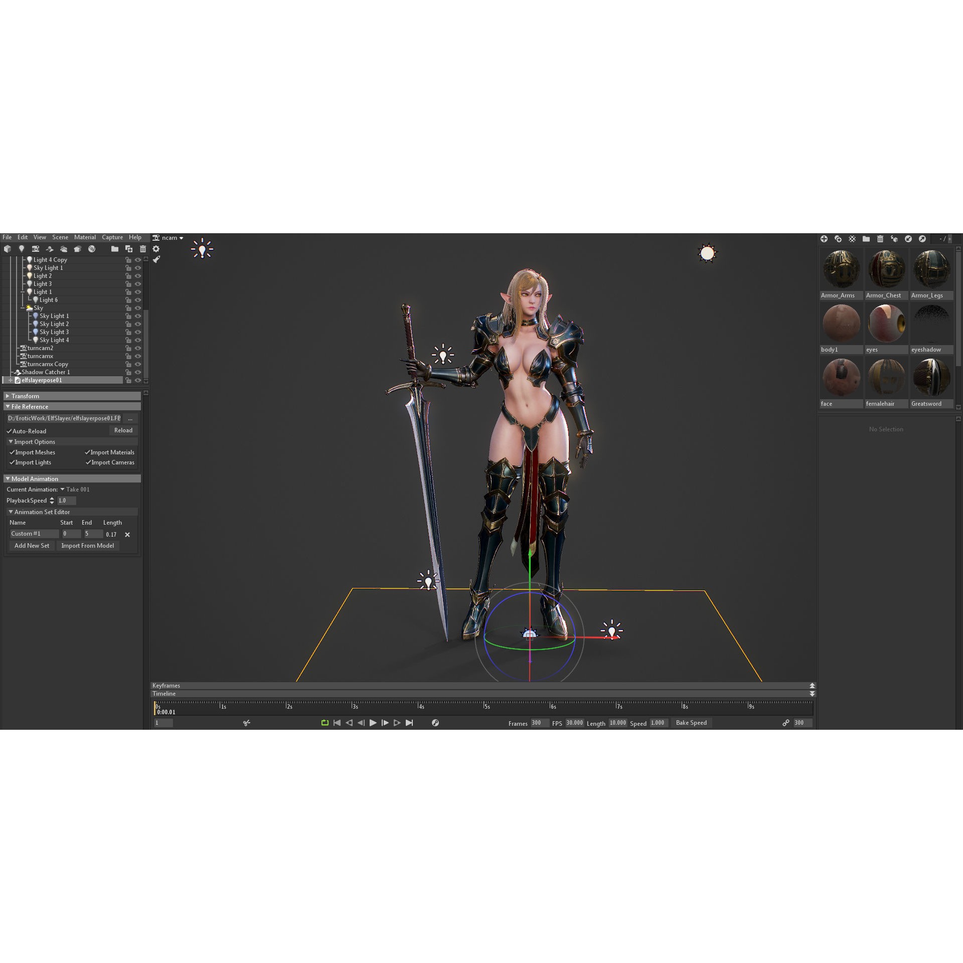 Elf Swordmaster - Low-Poly Game-Ready 3D Model