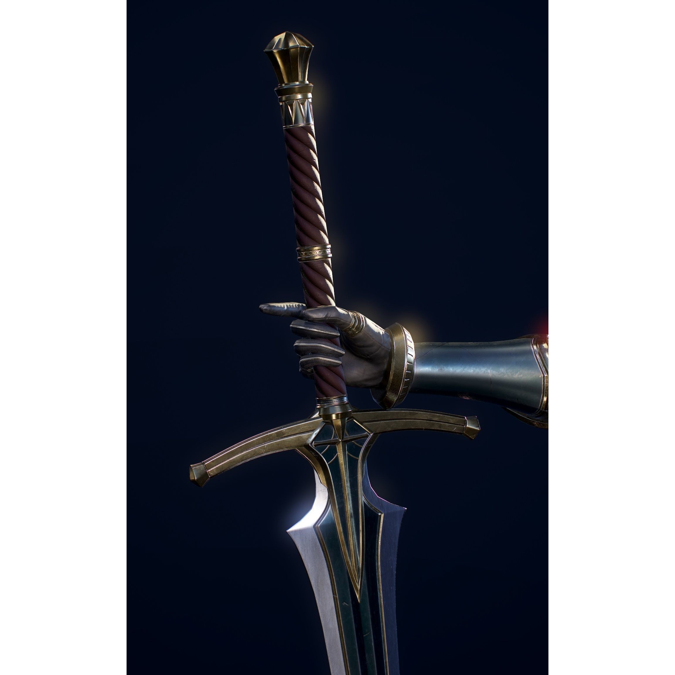 Elf Swordmaster - Low-Poly Game-Ready 3D Model - View 18