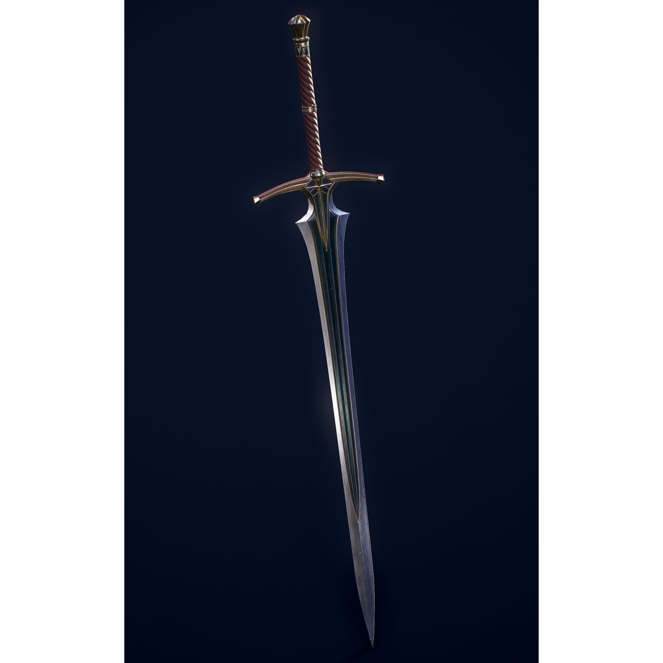 Elf Swordmaster - Low-Poly Game-Ready 3D Model - View 19