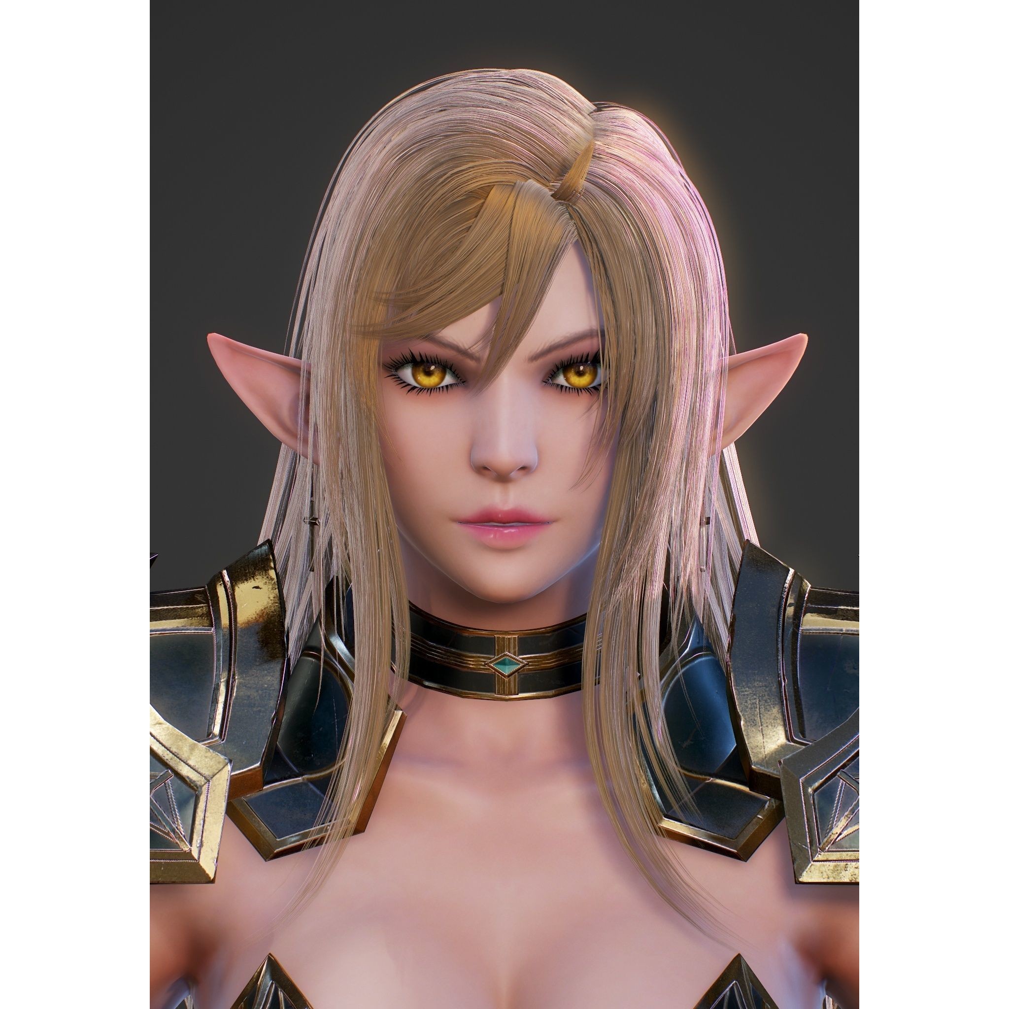 Elf Swordmaster - Low-Poly Game-Ready 3D Model - View 32