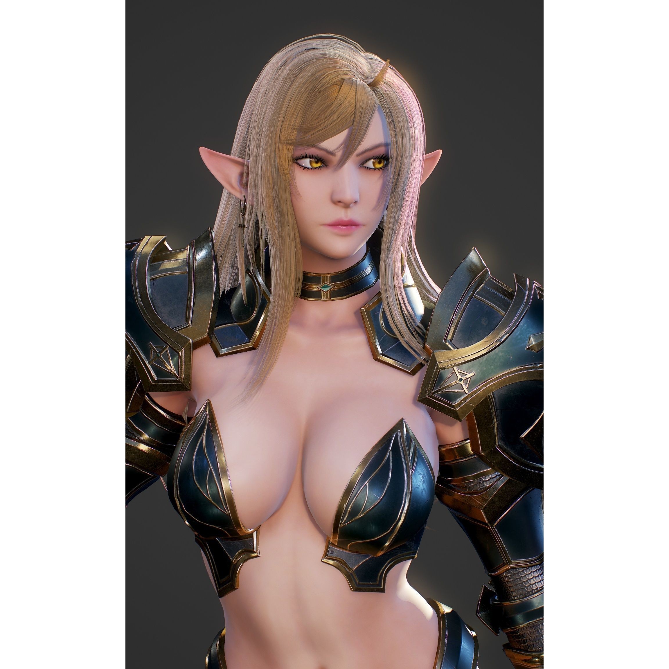 Elf Swordmaster - Low-Poly Game-Ready 3D Model - View 33