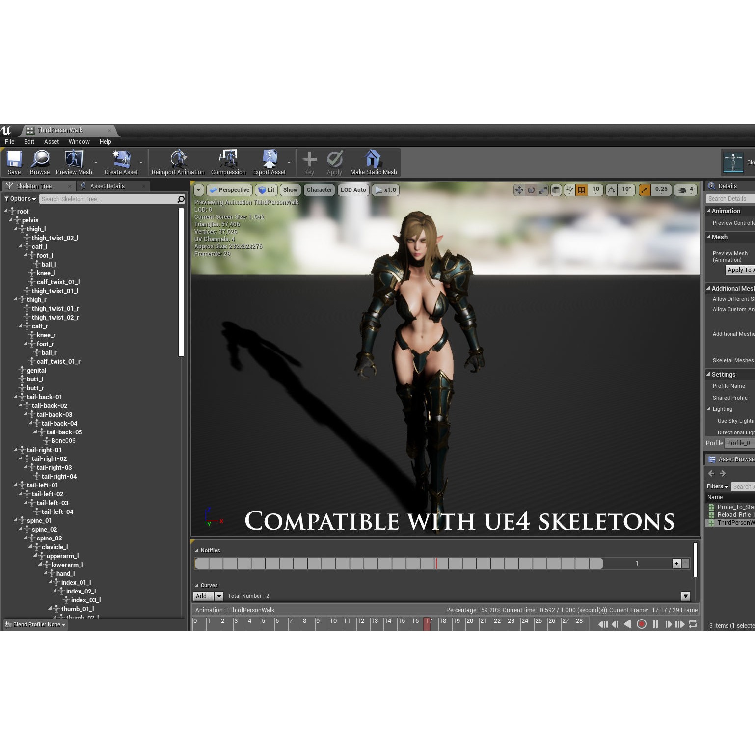 Elf Swordmaster - Low-Poly Game-Ready 3D Model - View 8