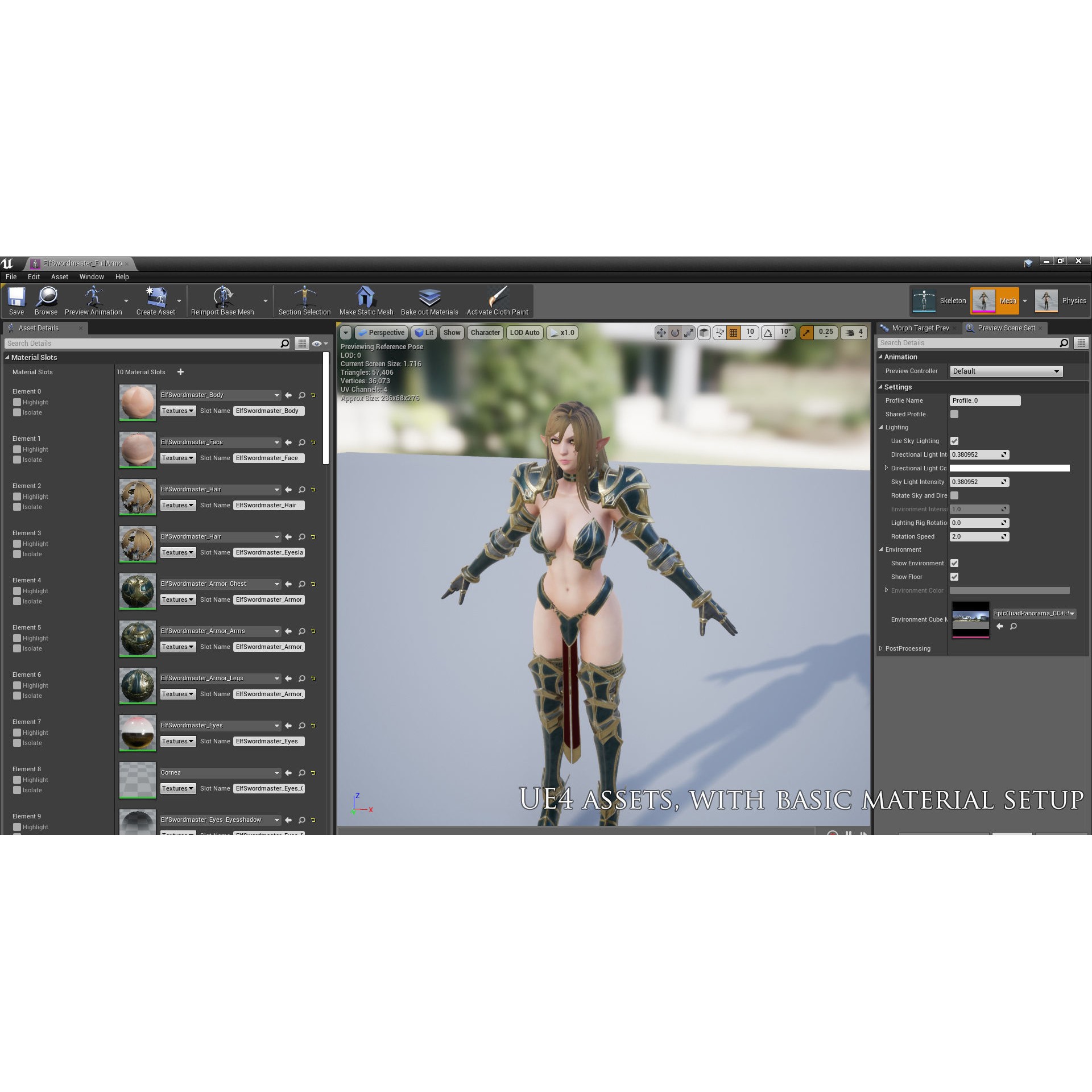 Elf Swordmaster - Low-Poly Game-Ready 3D Model - View 9