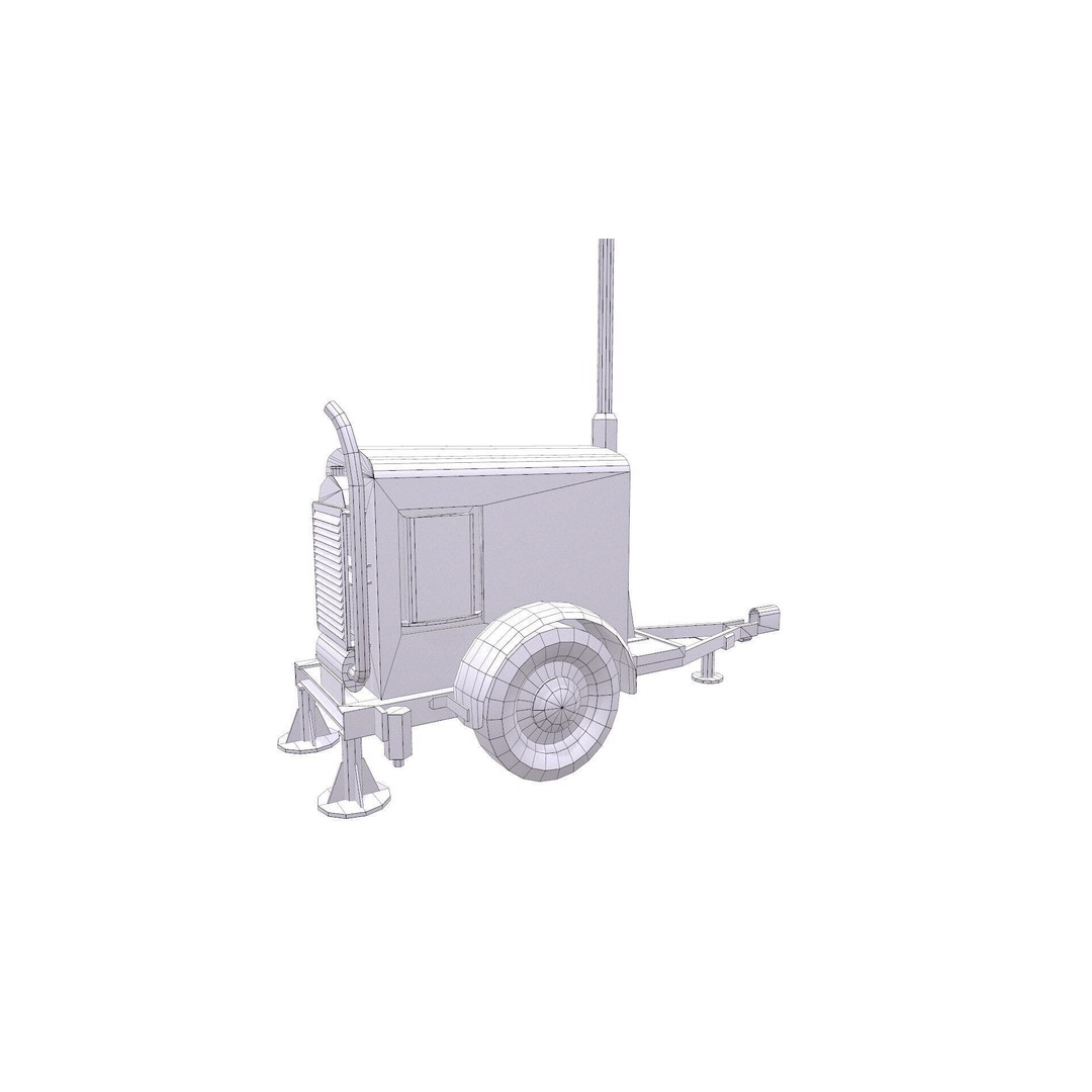 Trailer Light Tower 3D Model – Low Poly PBR Game Asset, FBX & OBJ - View 19