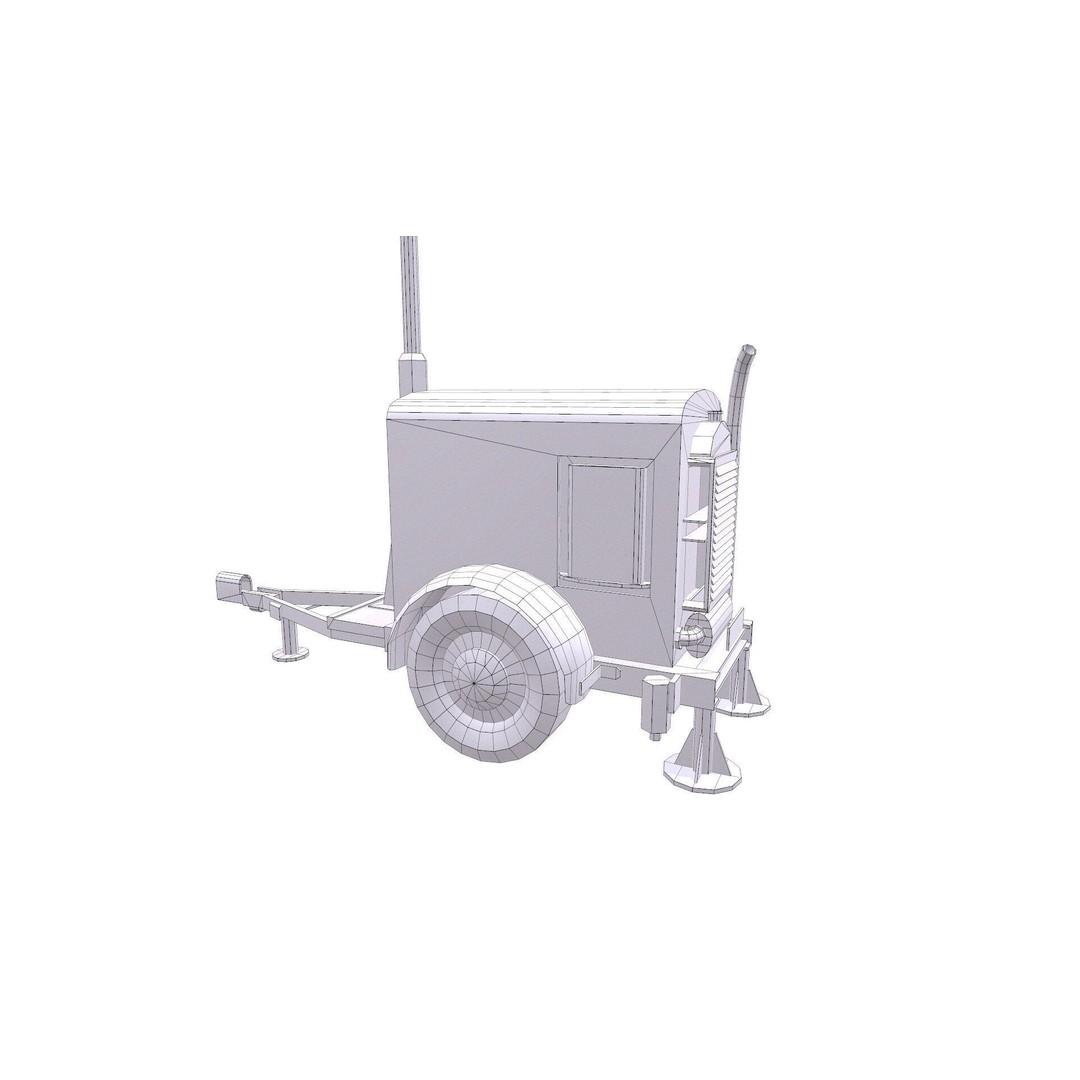 Trailer Light Tower 3D Model – Low Poly PBR Game Asset, FBX & OBJ - View 20