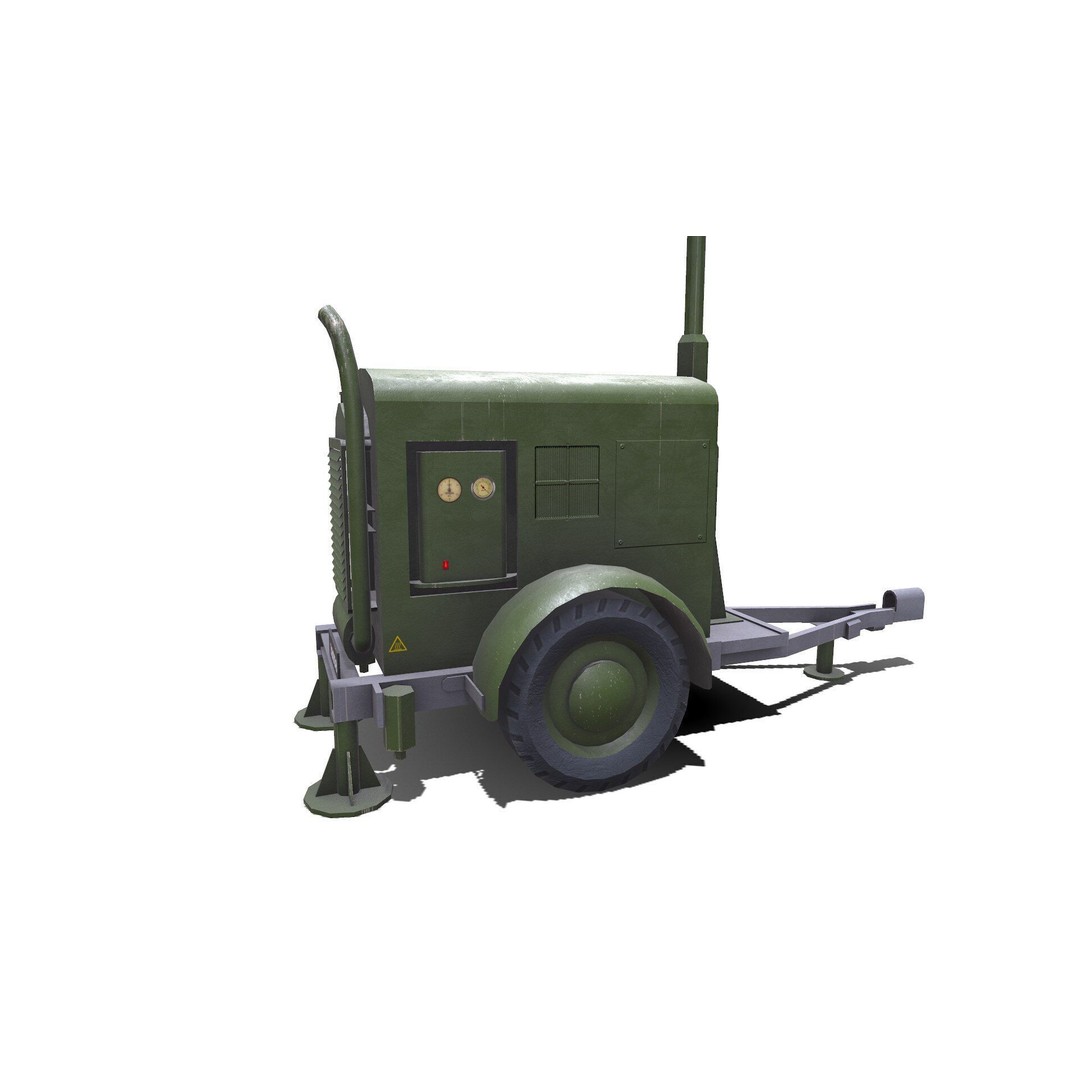 Trailer Light Tower 3D Model – Low Poly PBR Game Asset, FBX & OBJ - View 4