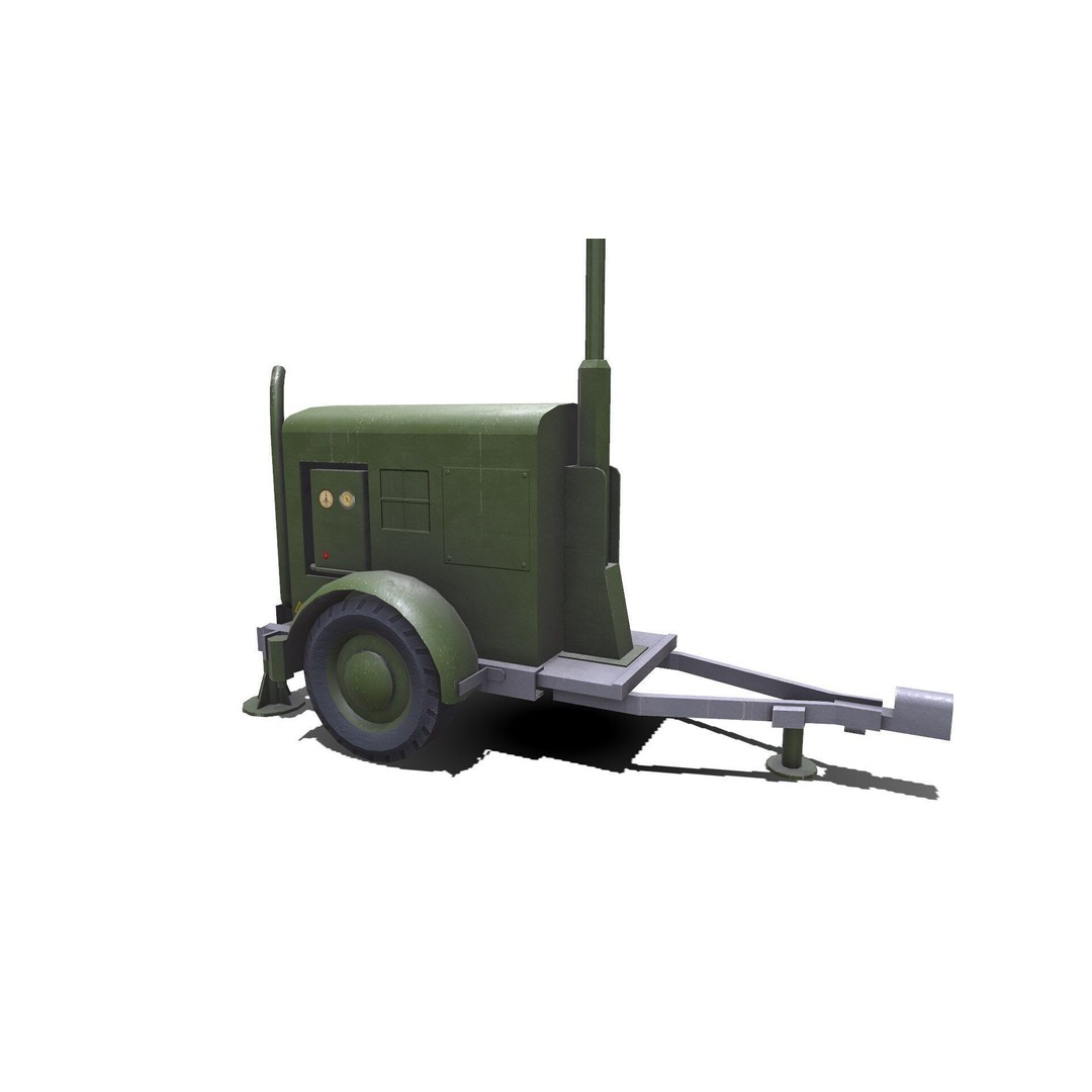 Trailer Light Tower 3D Model – Low Poly PBR Game Asset, FBX & OBJ - View 5