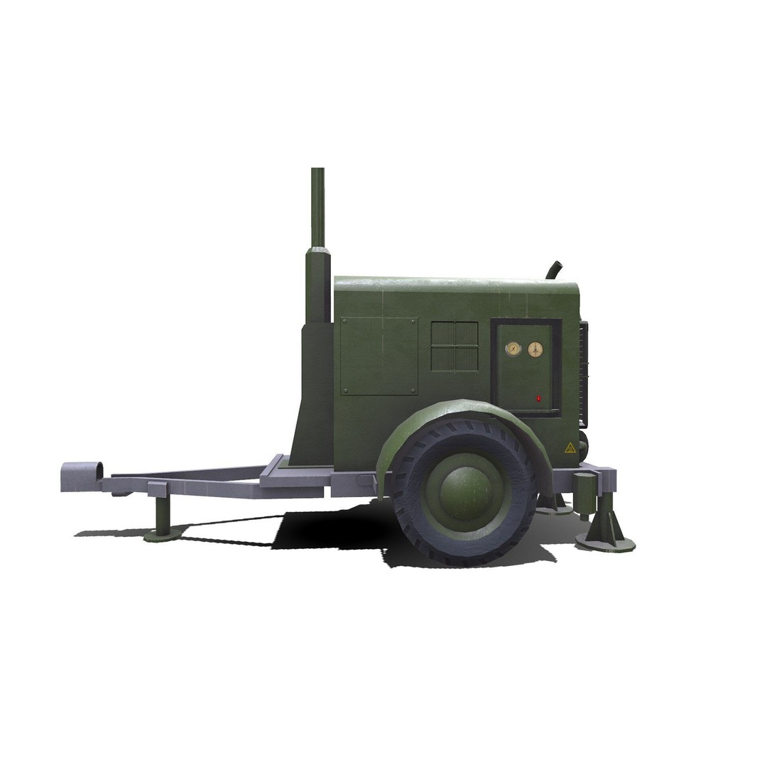 Trailer Light Tower 3D Model – Low Poly PBR Game Asset, FBX & OBJ - View 9