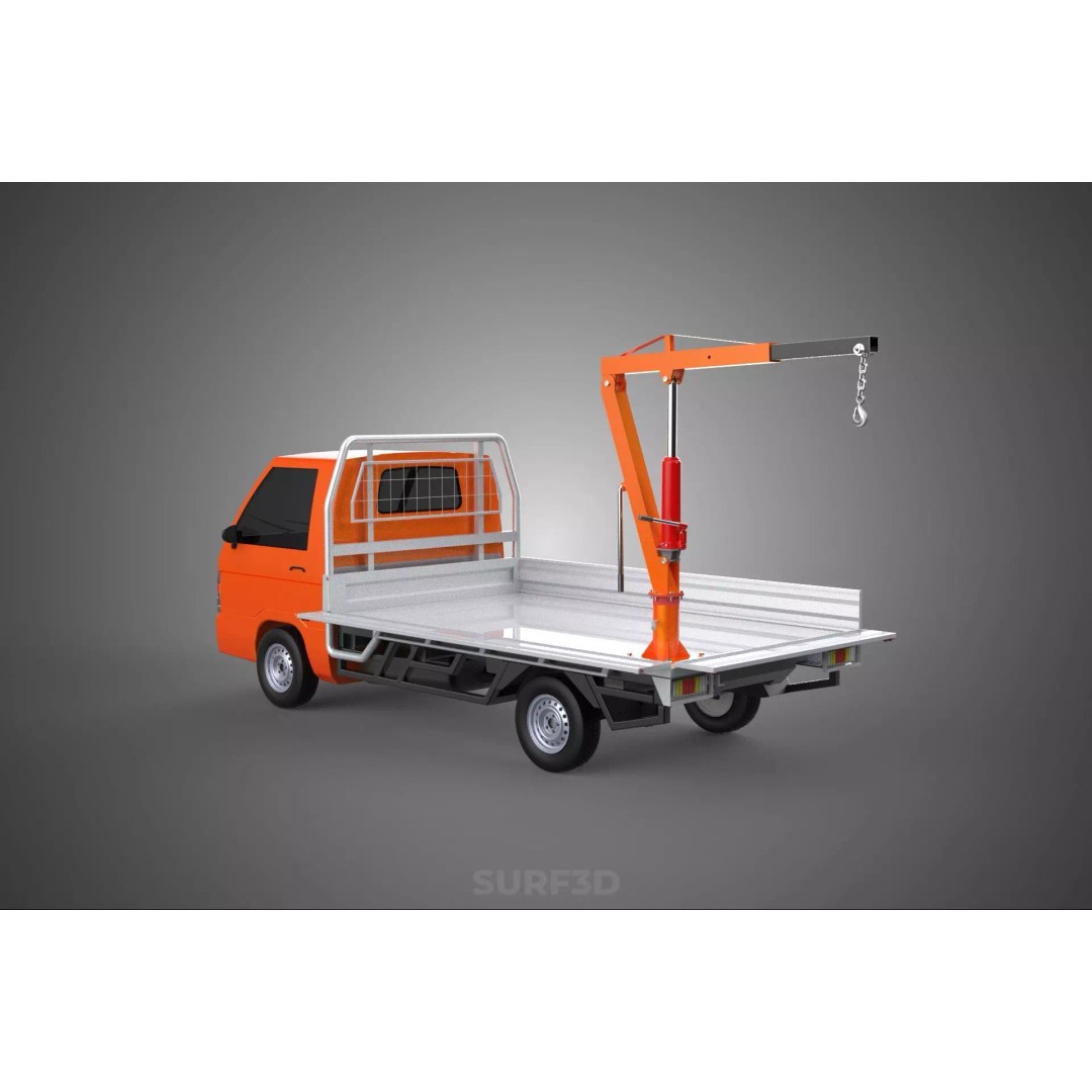 Shipment Foldable Hydraulic Lift Jib Crane 3D Model – Industrial Vehicle, FBX, PBR - View 11