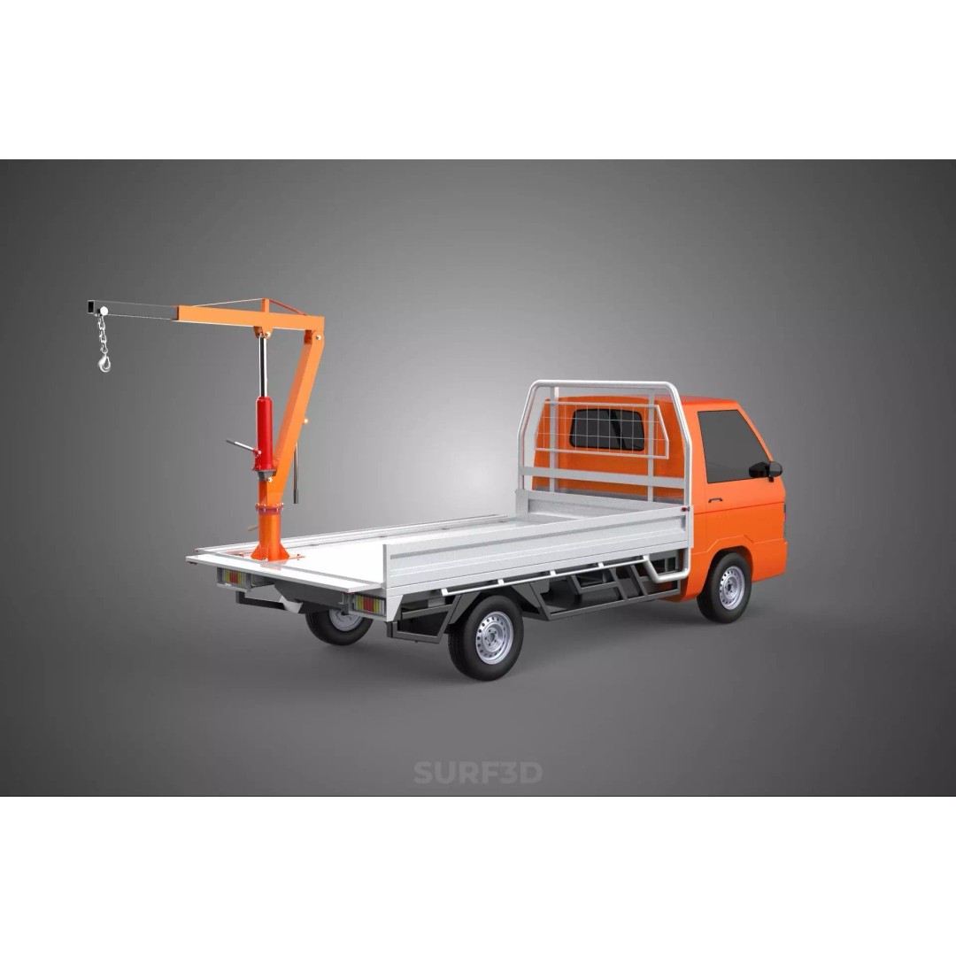 Shipment Foldable Hydraulic Lift Jib Crane 3D Model – Industrial Vehicle, FBX, PBR - View 13
