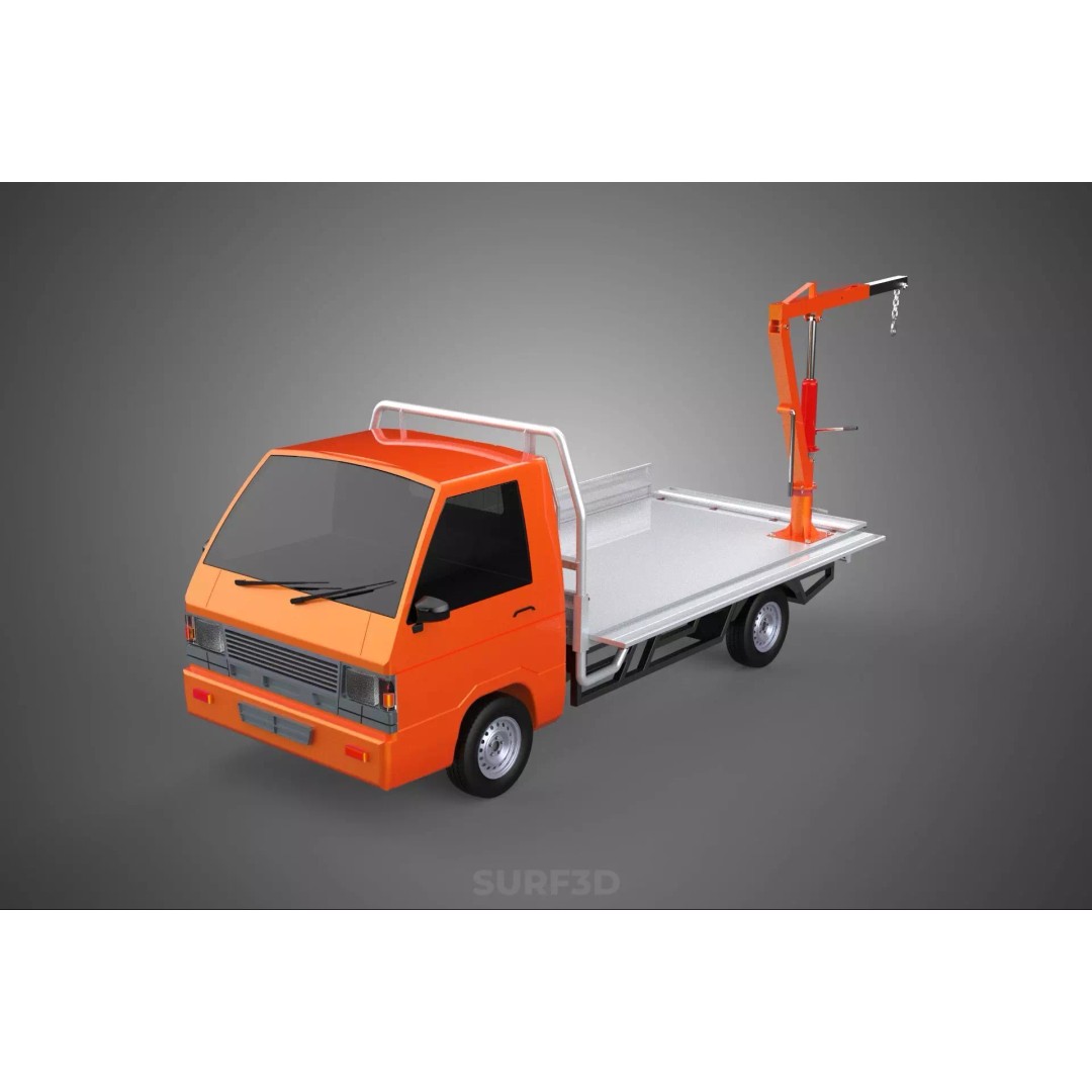 Shipment Foldable Hydraulic Lift Jib Crane 3D Model – Industrial Vehicle, FBX, PBR - View 2