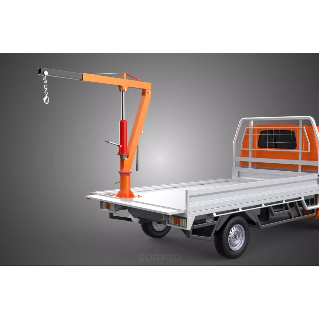 Shipment Foldable Hydraulic Lift Jib Crane 3D Model – Industrial Vehicle, FBX, PBR - View 35