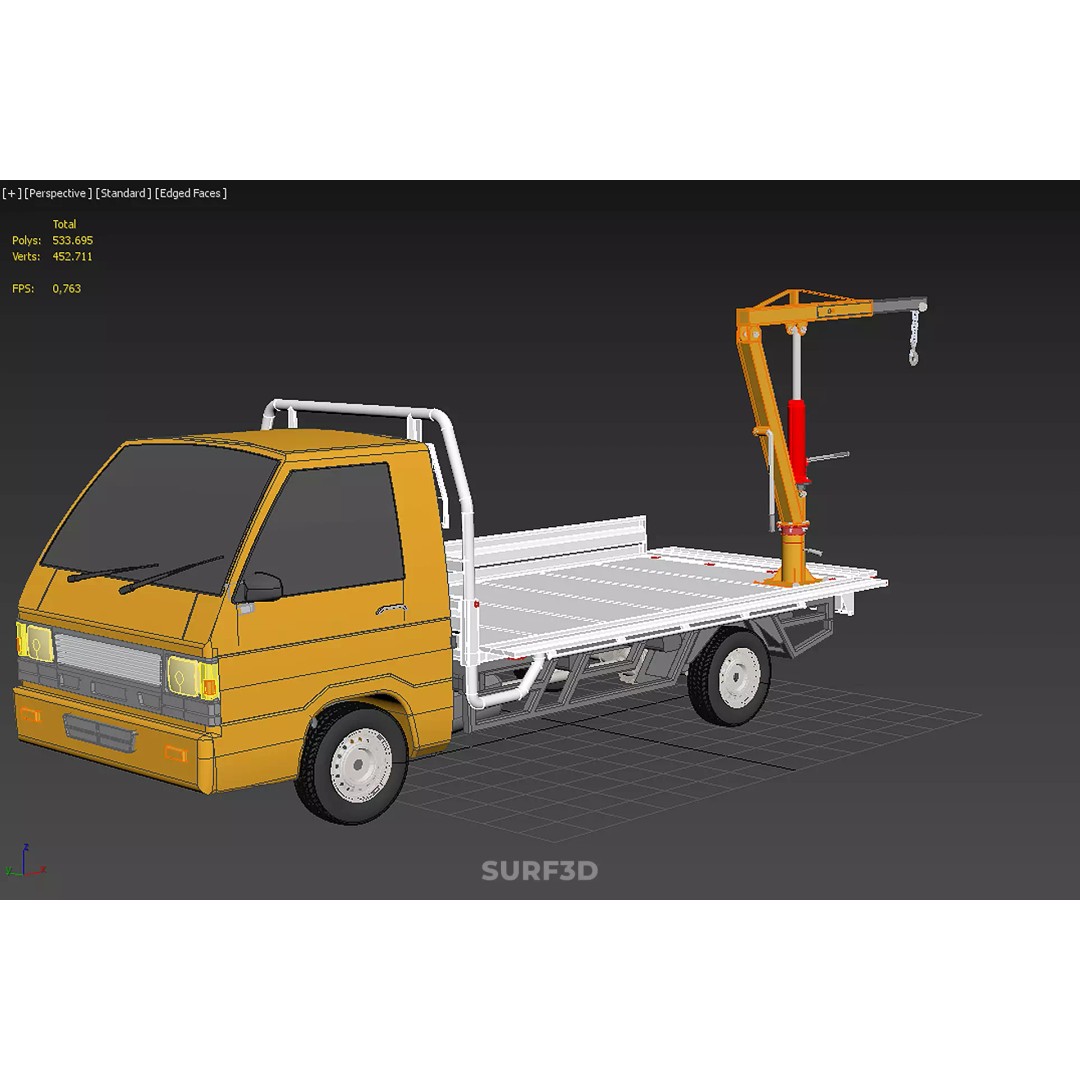 Shipment Foldable Hydraulic Lift Jib Crane 3D Model – Industrial Vehicle, FBX, PBR - View 37