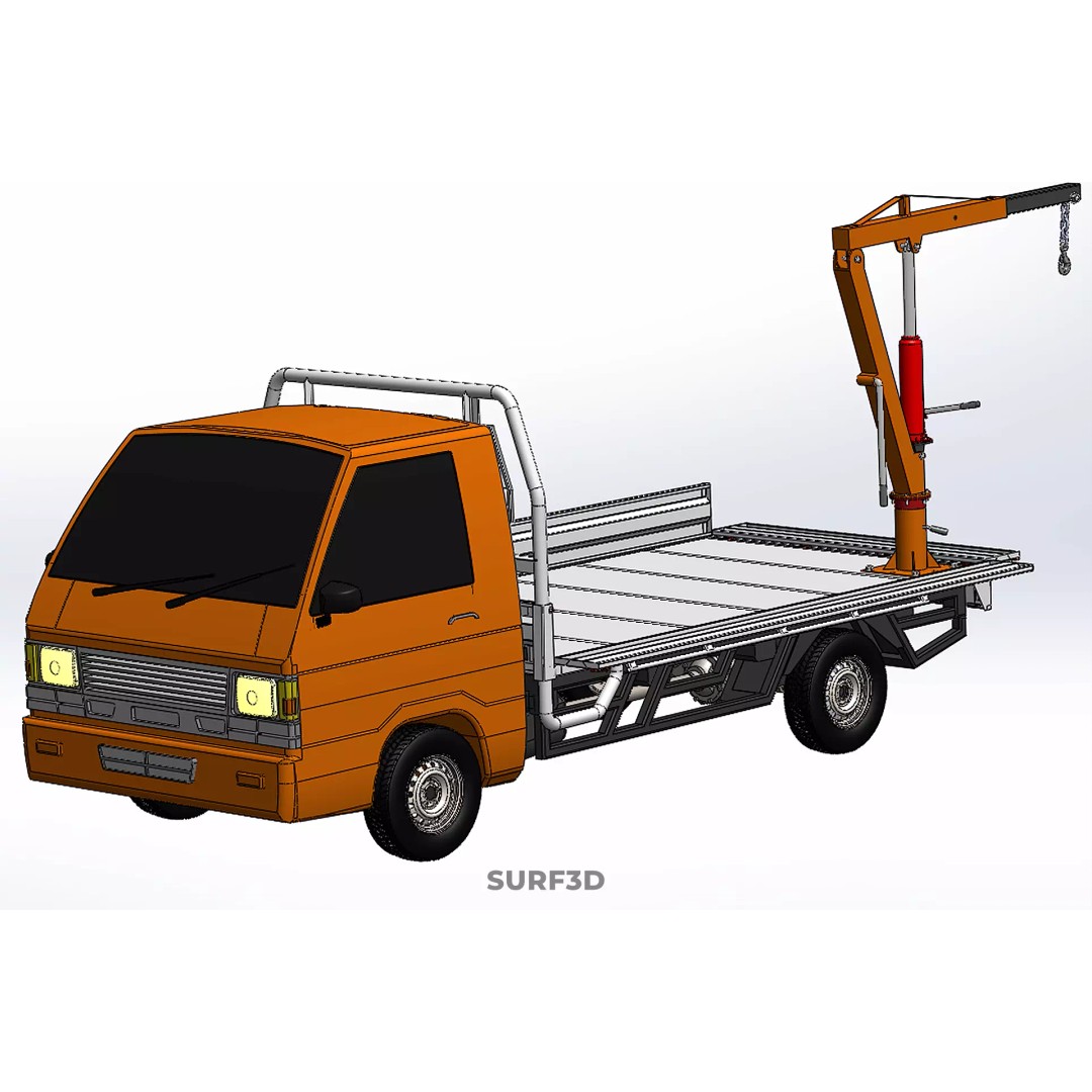 Shipment Foldable Hydraulic Lift Jib Crane 3D Model – Industrial Vehicle, FBX, PBR - View 38