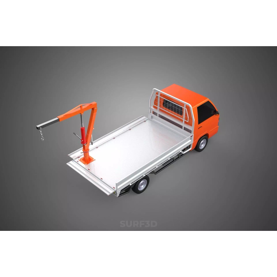 Shipment Foldable Hydraulic Lift Jib Crane 3D Model – Industrial Vehicle, FBX, PBR - View 4