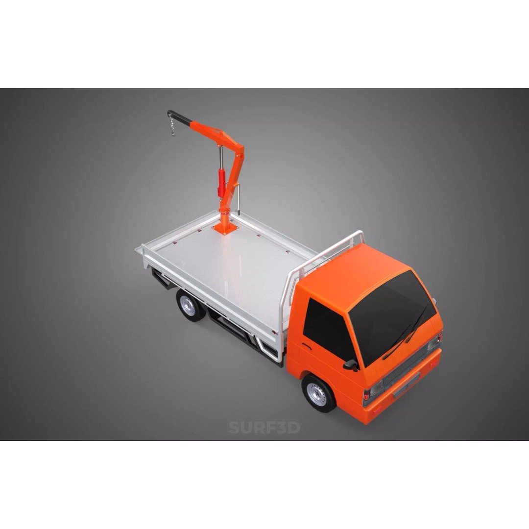 Shipment Foldable Hydraulic Lift Jib Crane 3D Model – Industrial Vehicle, FBX, PBR - View 6