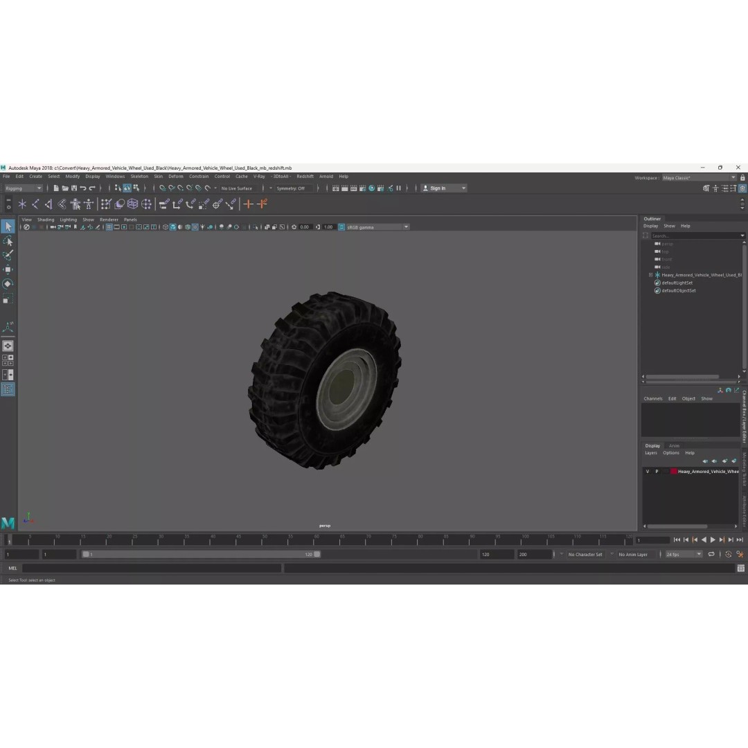 Heavy Armored Vehicle Wheel 3D Model – Rugged Design, PBR Textures, FBX - View 15