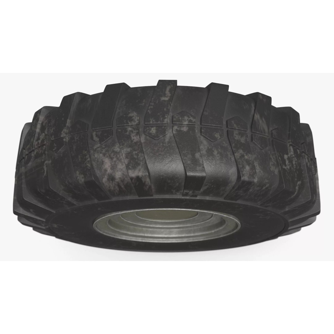 Heavy Armored Vehicle Wheel 3D Model – Rugged Design, PBR Textures, FBX - View 4