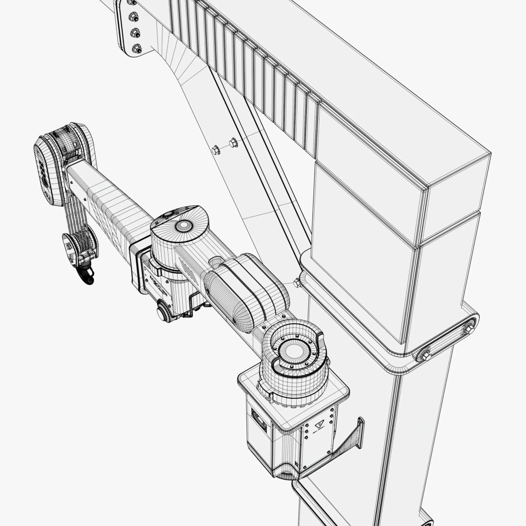Industrial Robotic Jib Crane M1 3D Model – Slewing Crane with Electric Hoist, PBR - View 11