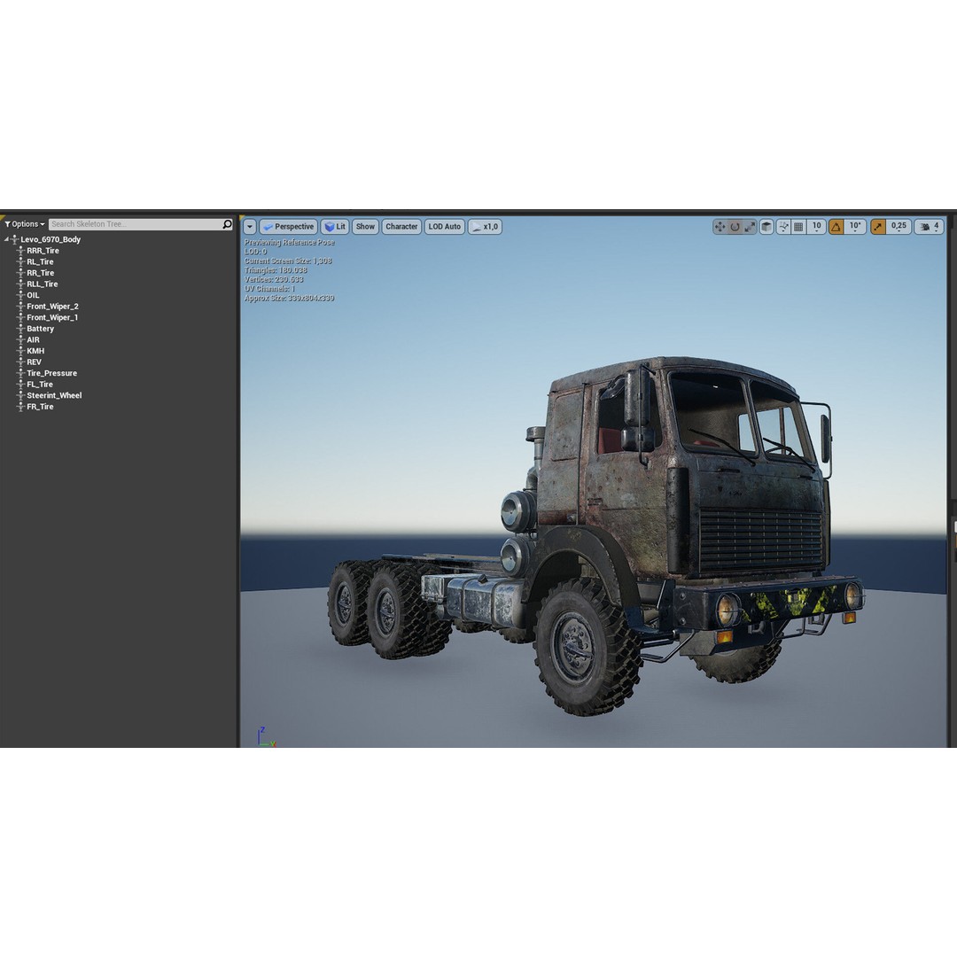 Levo M6970 Truck 3D Model – Low Poly Game Asset, FBX, Unreal Engine - View 20