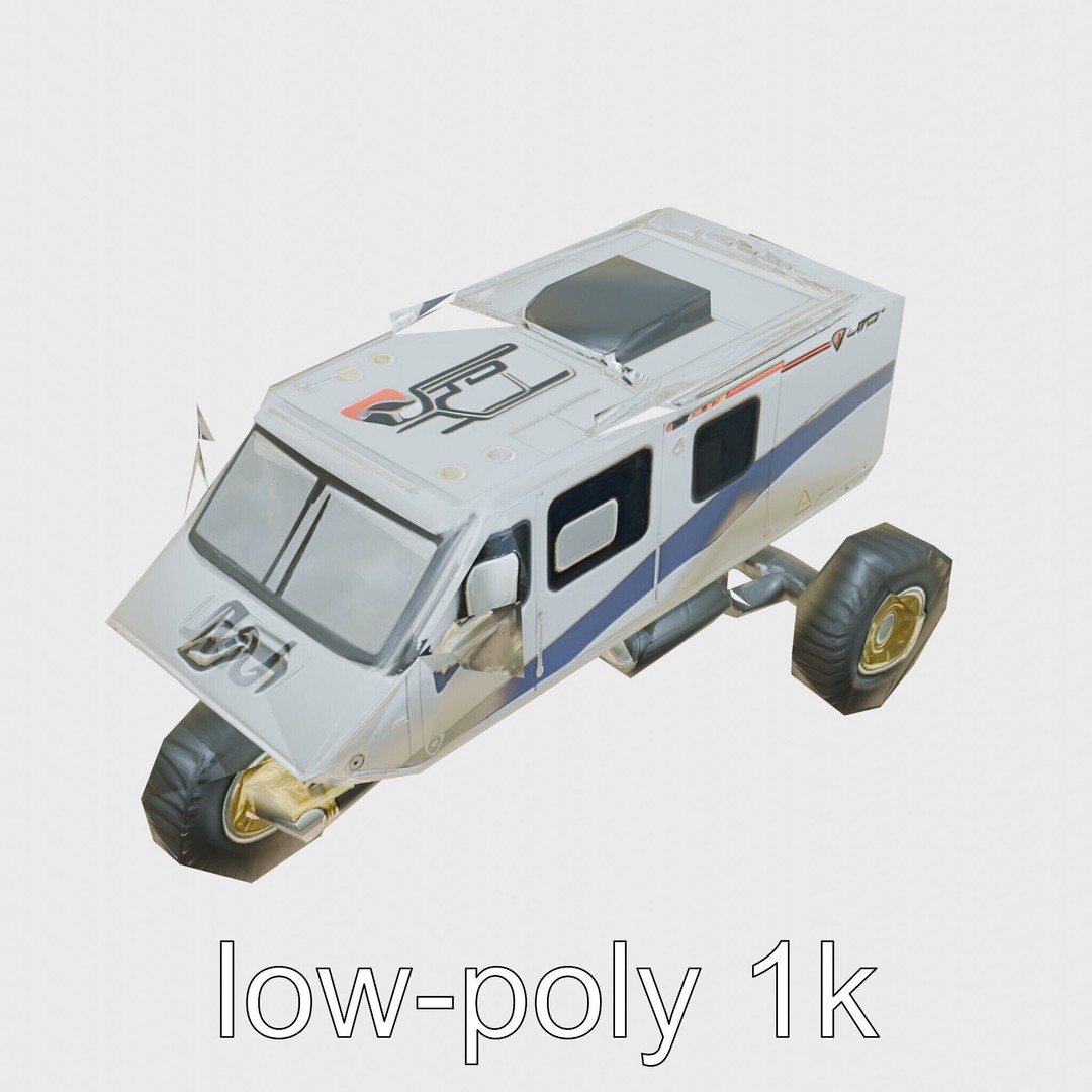 Polar Traverse Machine 3D Model – Low Poly Industrial Vehicle, FBX - View 12