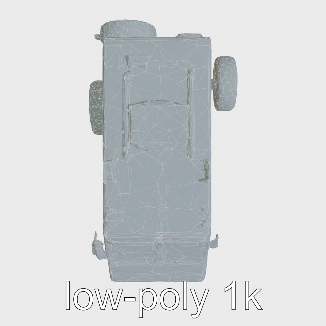 Polar Traverse Machine 3D Model – Low Poly Industrial Vehicle, FBX - View 13