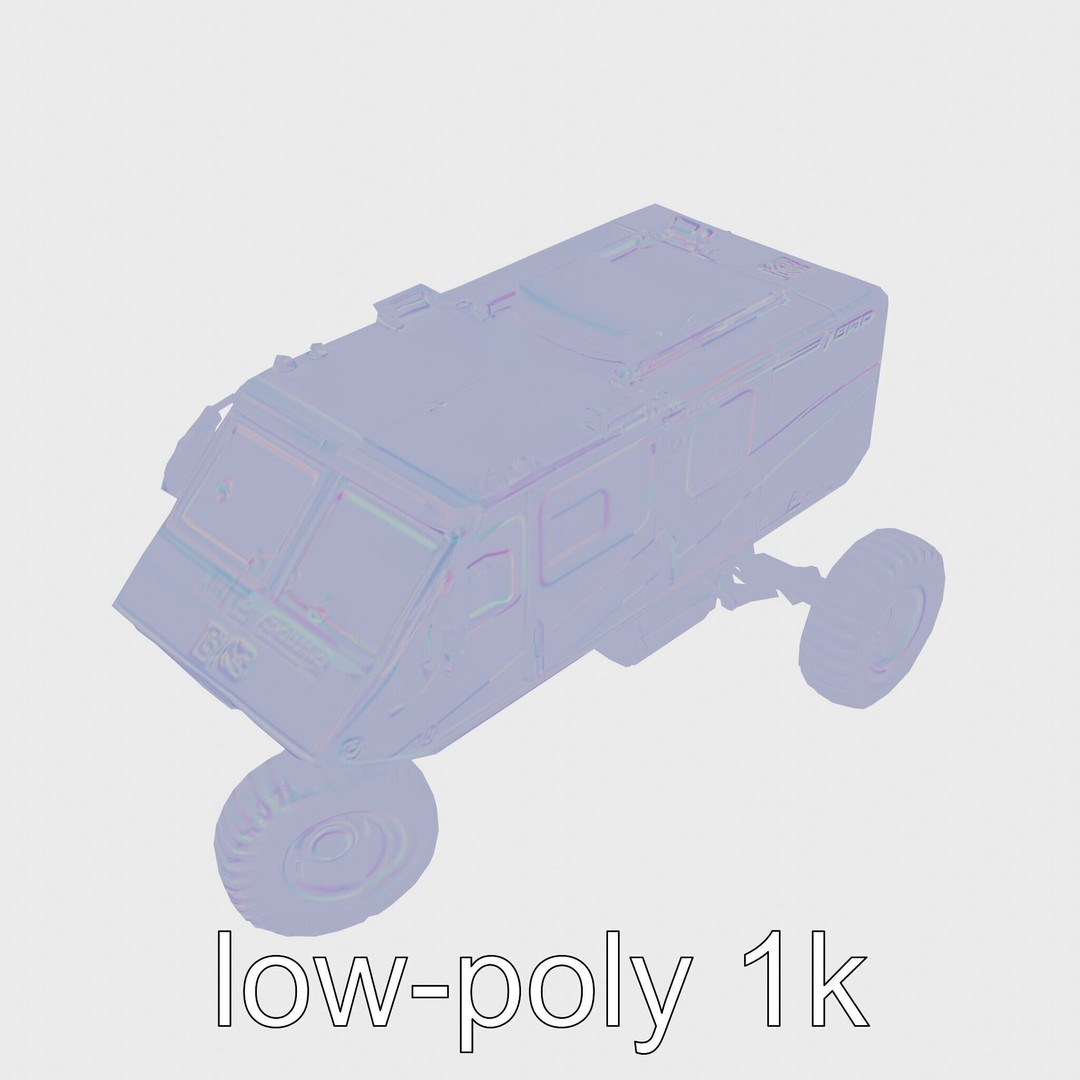 Polar Traverse Machine 3D Model – Low Poly Industrial Vehicle, FBX - View 16