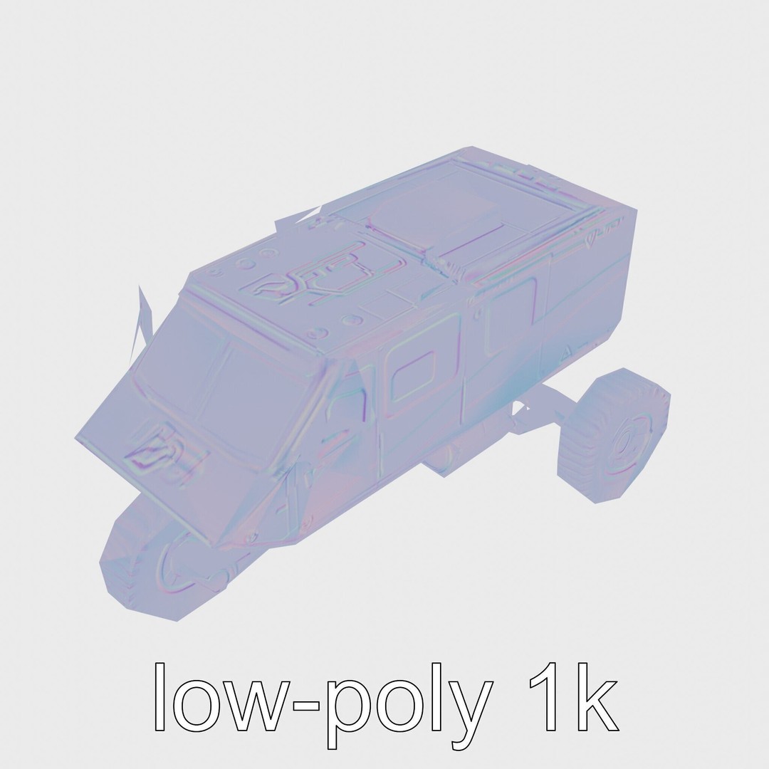 Polar Traverse Machine 3D Model – Low Poly Industrial Vehicle, FBX - View 24